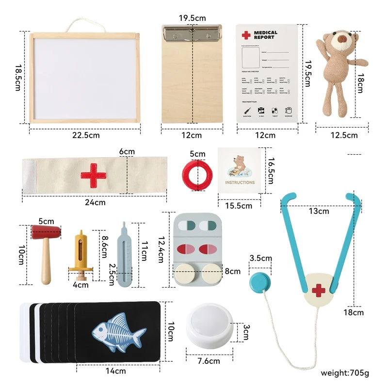 Wooden Kids Doctor Play Set