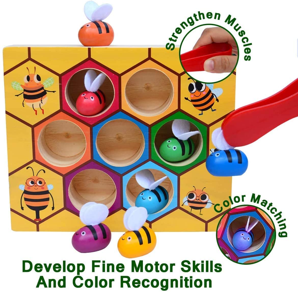 Wooden Bee Toddler Fine Motor Puzzle