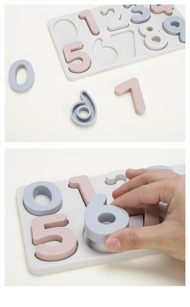 Colourful Silicone Early Learning Number Puzzle Board