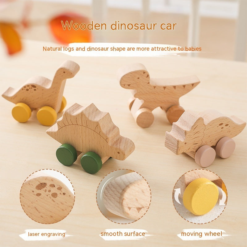 Wooden Dinosaur Pull-Along Trolley