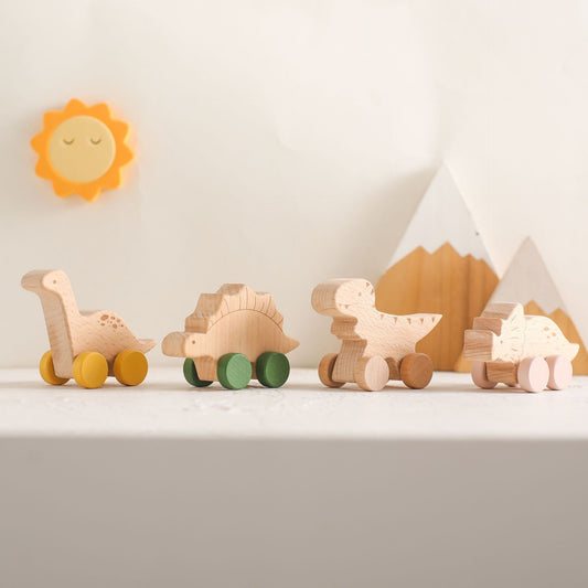 Wooden Dinosaur Pull-Along Trolley