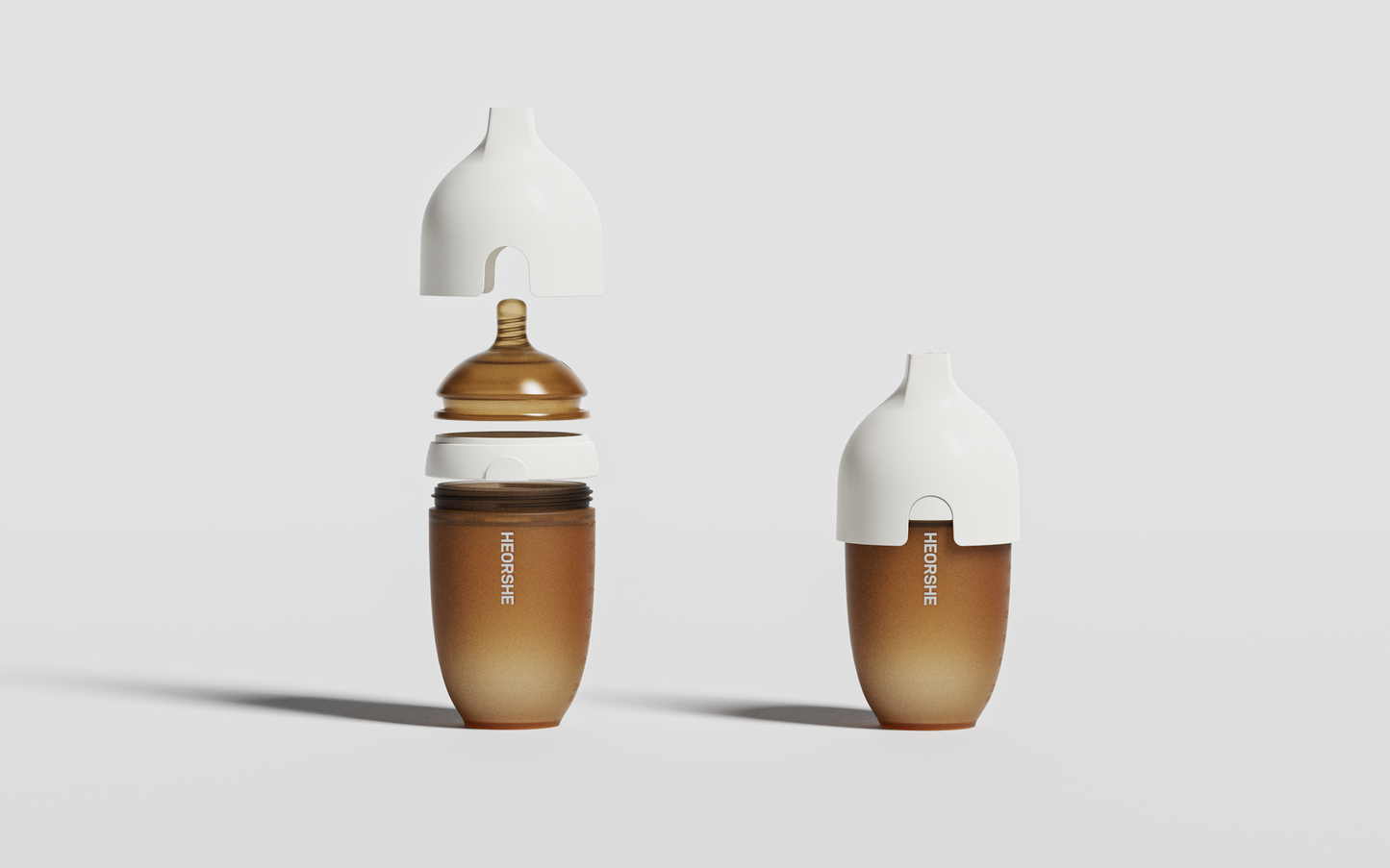 HEORSHE Ultra-Wide Neck Bottle – Soft Silicone Feeding Bottle