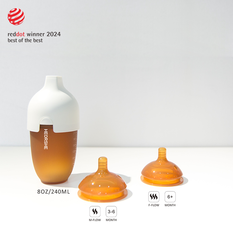 HEORSHE Ultra-Wide Neck Bottle – Soft Silicone Feeding Bottle