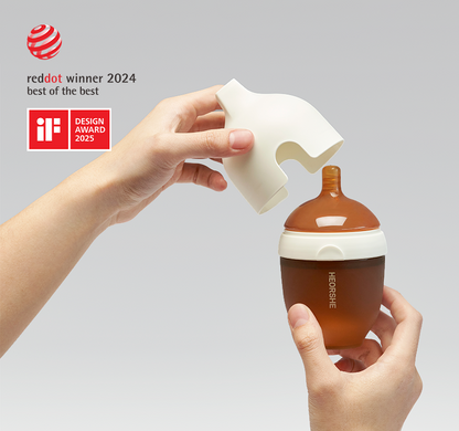 HEORSHE Ultra-Wide Neck Bottle – Soft Silicone Feeding Bottle