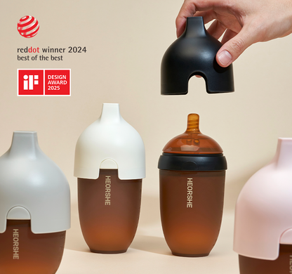 HEORSHE Ultra-Wide Neck Bottle – Soft Silicone Feeding Bottle