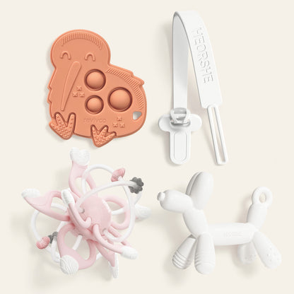 Revivco Teething Gift Kit — premium baby shower gift with teethers and chain