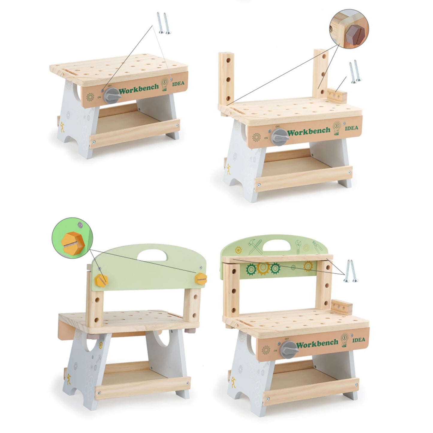 Wooden Tool Bench Play Set