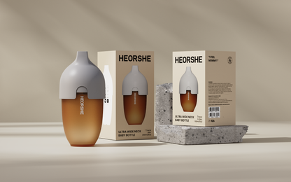 HEORSHE Ultra-Wide Neck Bottle – Soft Silicone Feeding Bottle
