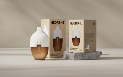 HEORSHE Ultra-Wide Neck Bottle – Soft Silicone Feeding Bottle