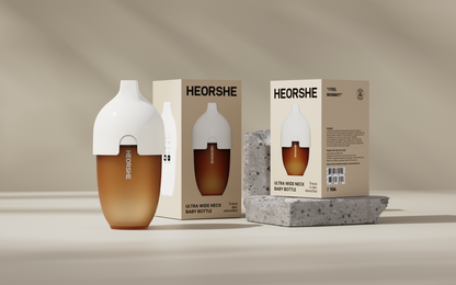 HEORSHE Ultra-Wide Neck Bottle – Soft Silicone Feeding Bottle