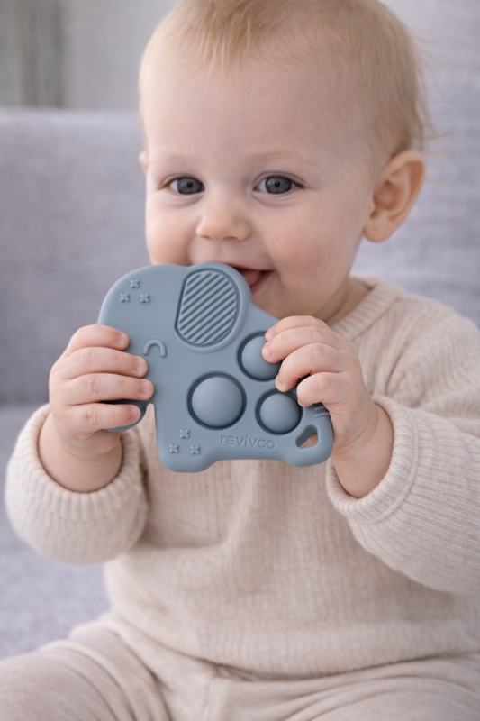 POP Elephant teether — premium silicone teether for gentle teething relief