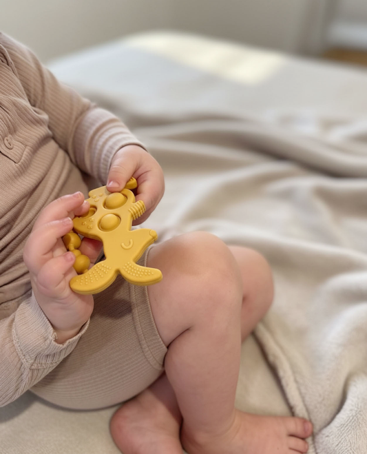 POP Kangaroo teether — premium silicone teether for sore gums and on-the-go soothing