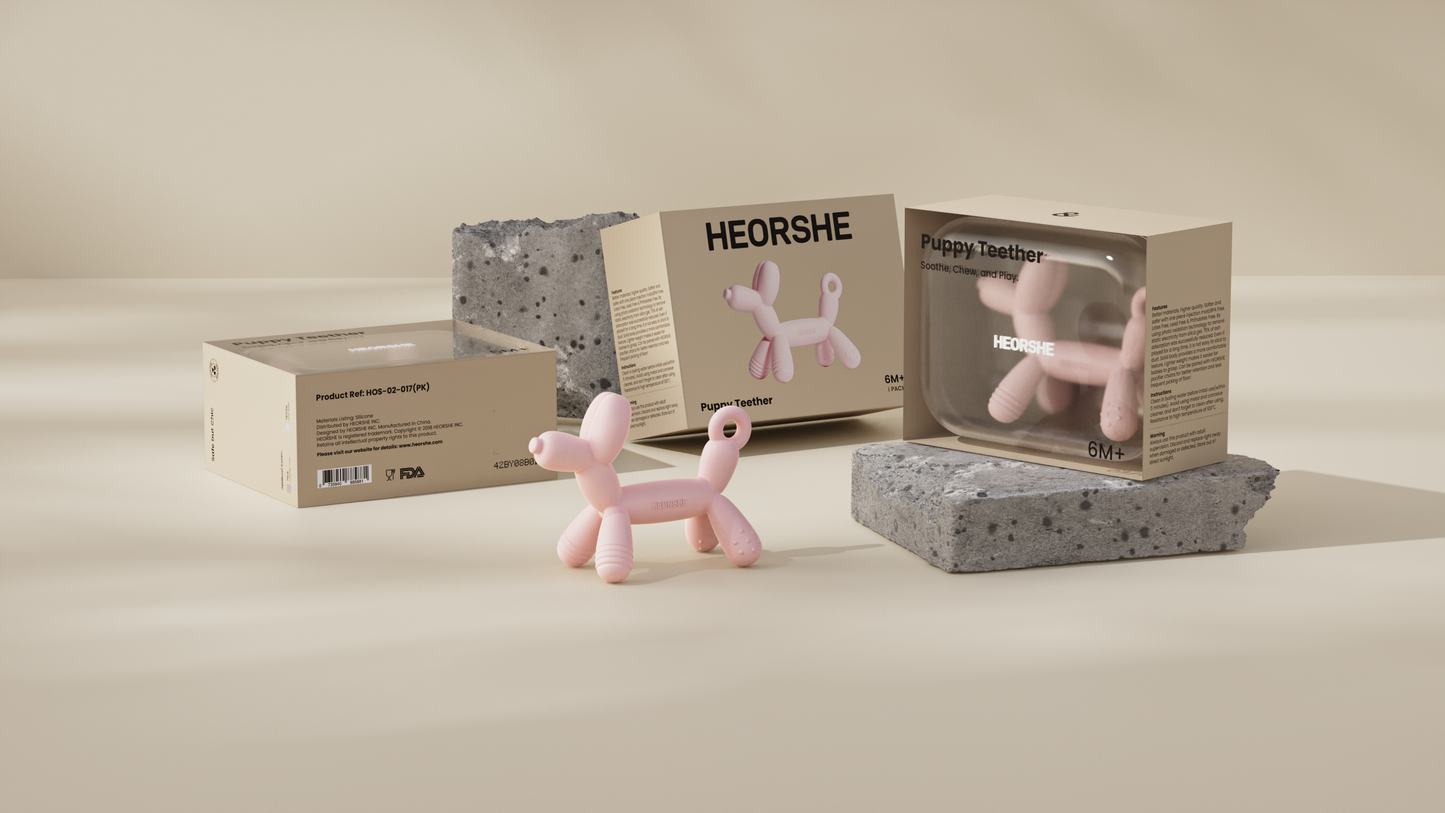 HEORSHE Puppy Teether — Gentle Gum Relief for Babies (3+ months)