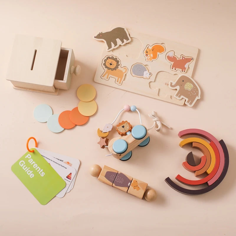 Montessori Wooden Coin Drawer Box