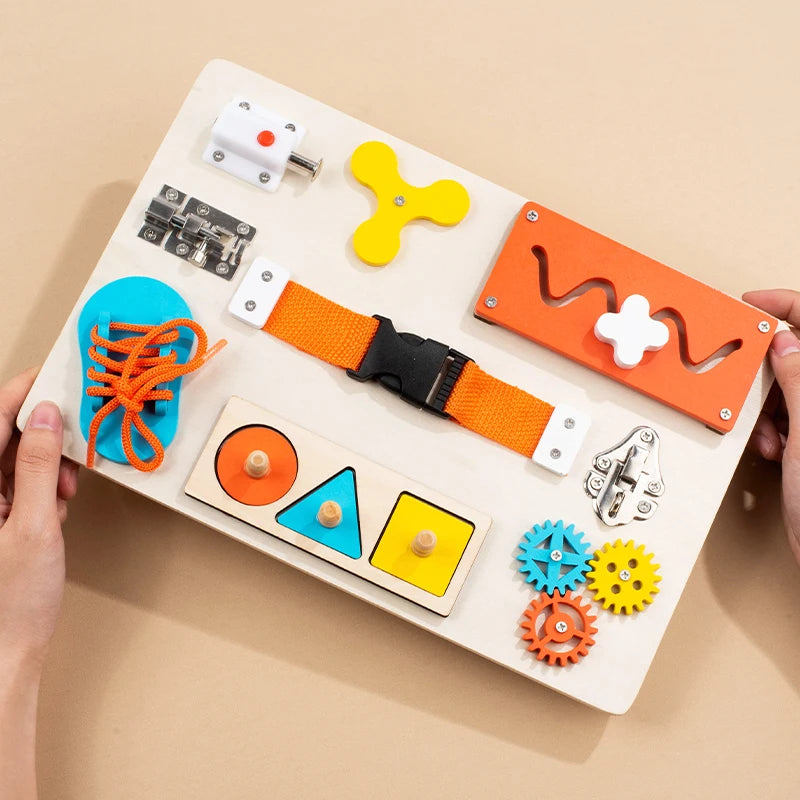 Montessori Toy Wooden Busy Board