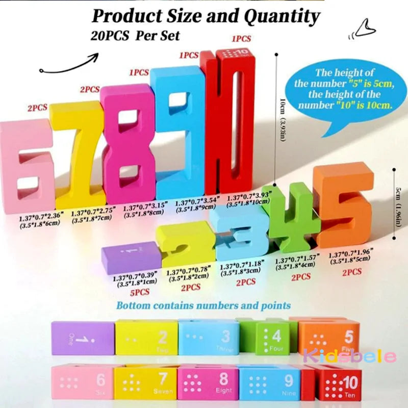 Montessori Wooden Number Blocks