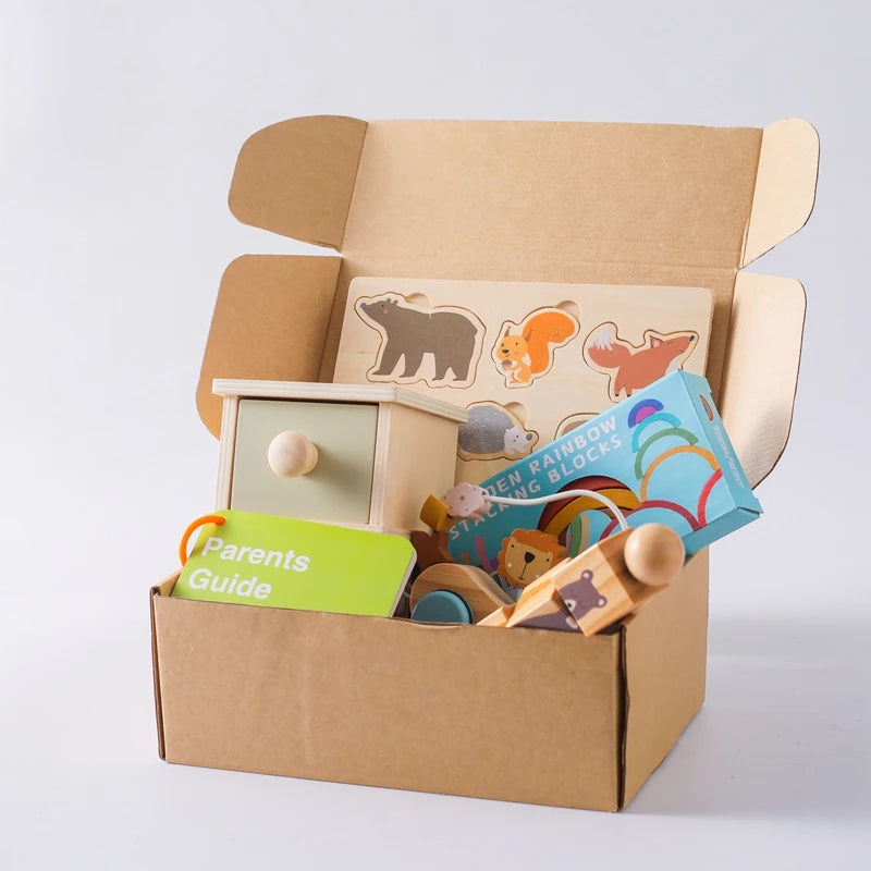 Montessori Wooden Coin Drawer Box