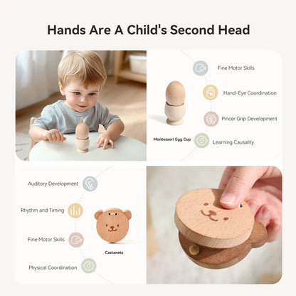 8-Piece Wooden Montessori Baby Toy Set