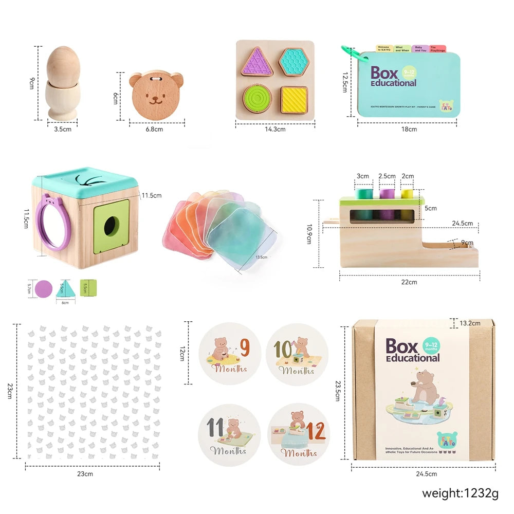 8-Piece Wooden Montessori Baby Toy Set