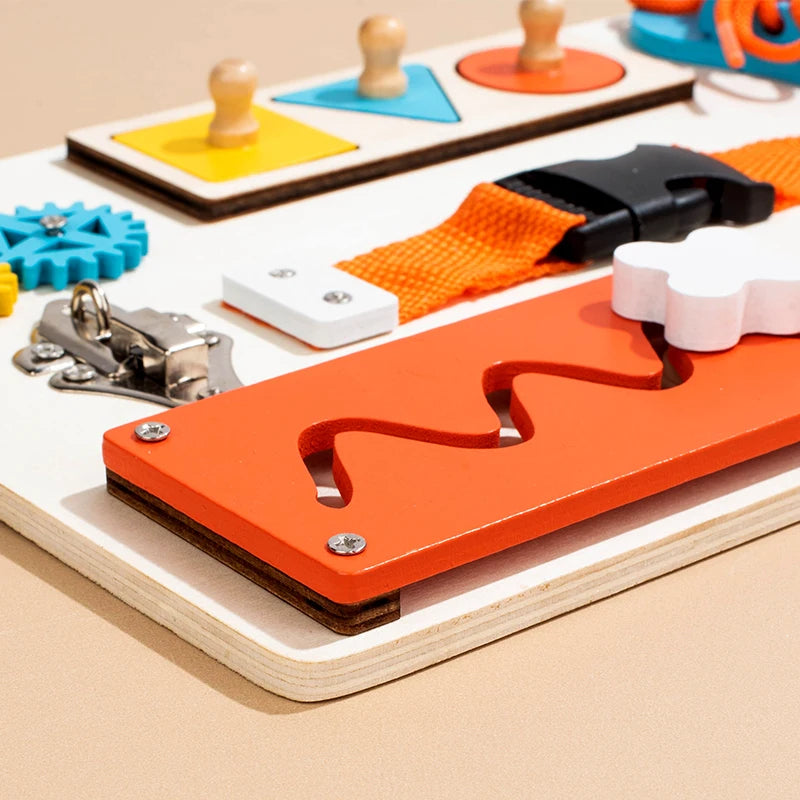 Montessori Toy Wooden Busy Board