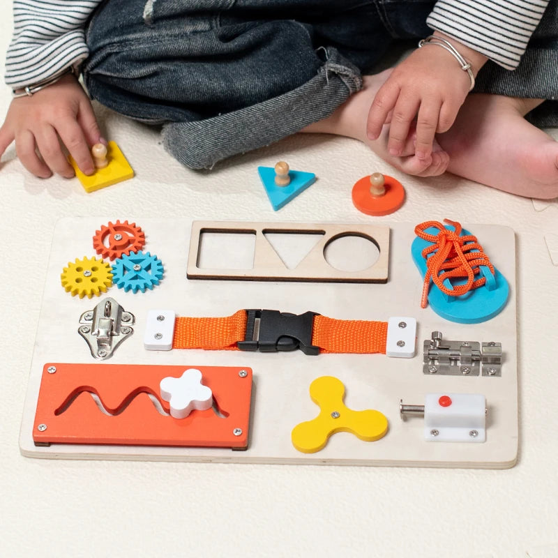 Montessori Toy Wooden Busy Board