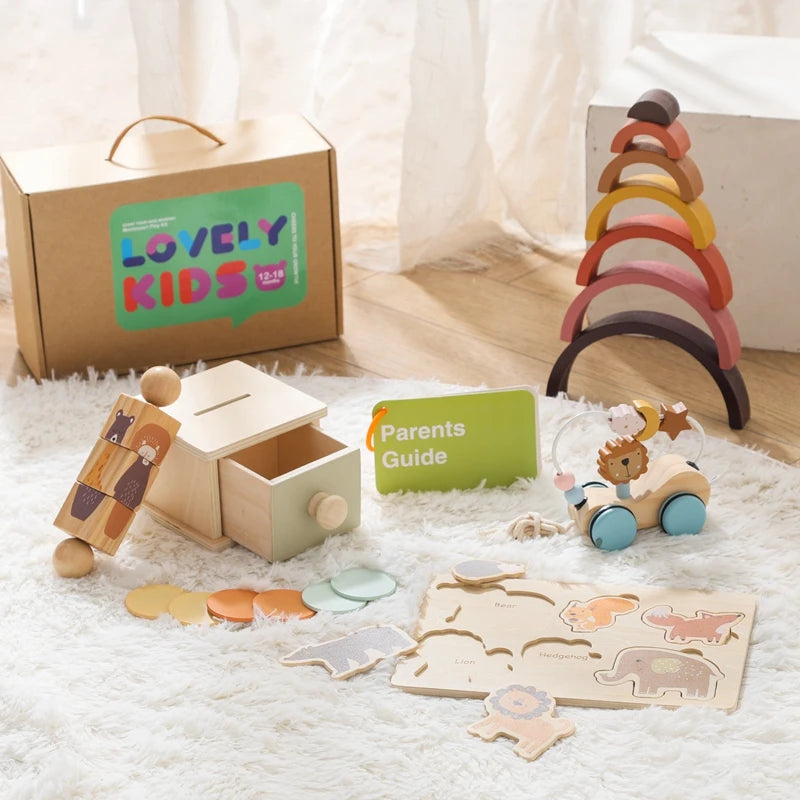 Montessori Wooden Coin Drawer Box