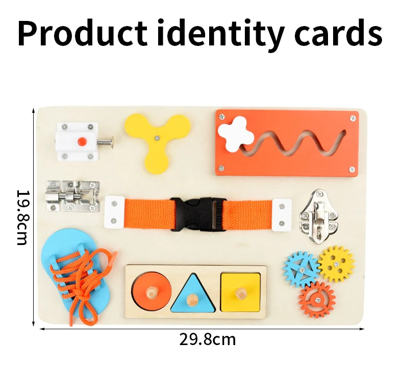 Montessori Toy Wooden Busy Board