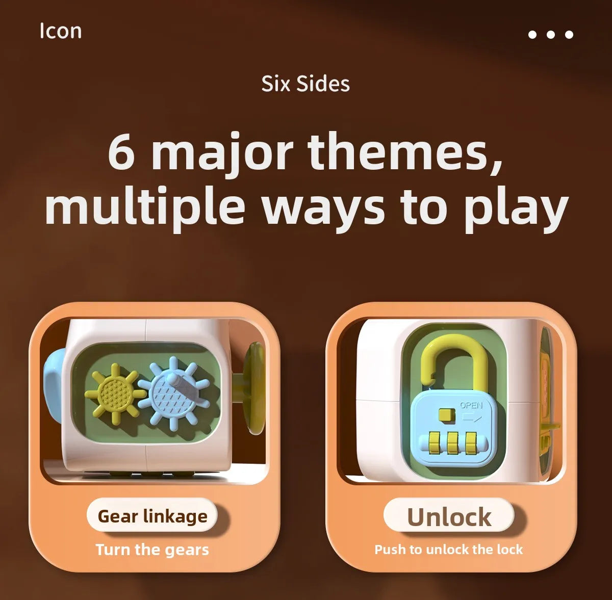 Baby Practice Skills Drawer Cube 6 in 1 Montessori Educational Toys Sensory Busy Board Fidget Educational Toys for Girl Boy