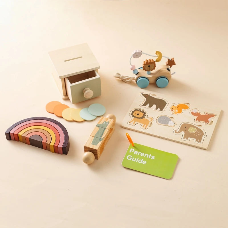 Montessori Wooden Coin Drawer Box