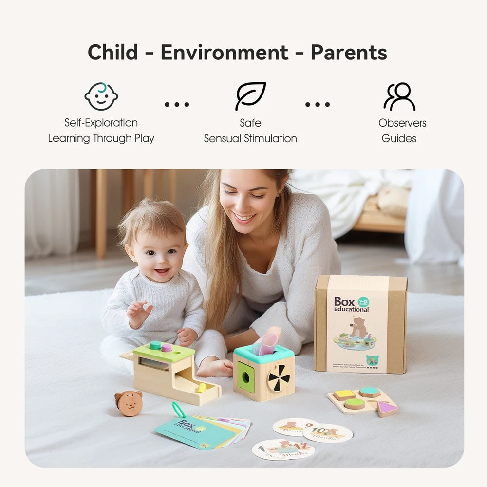 8-Piece Wooden Montessori Baby Toy Set