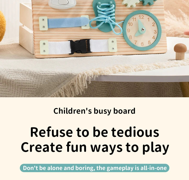 Montessori Toy Wooden Busy Board