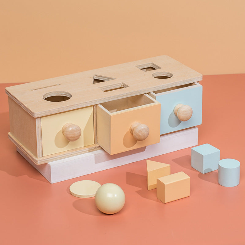 Wooden Montessori Ball Drawer & Target Box